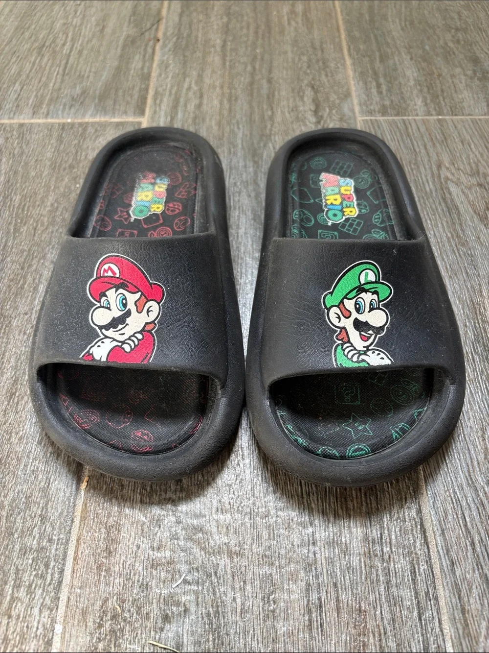 Mario Black Slide Sandals